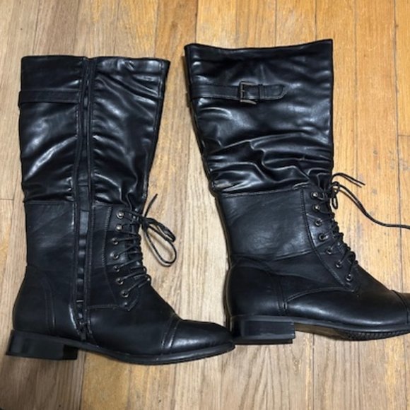 Shoes - Black Leather Boots